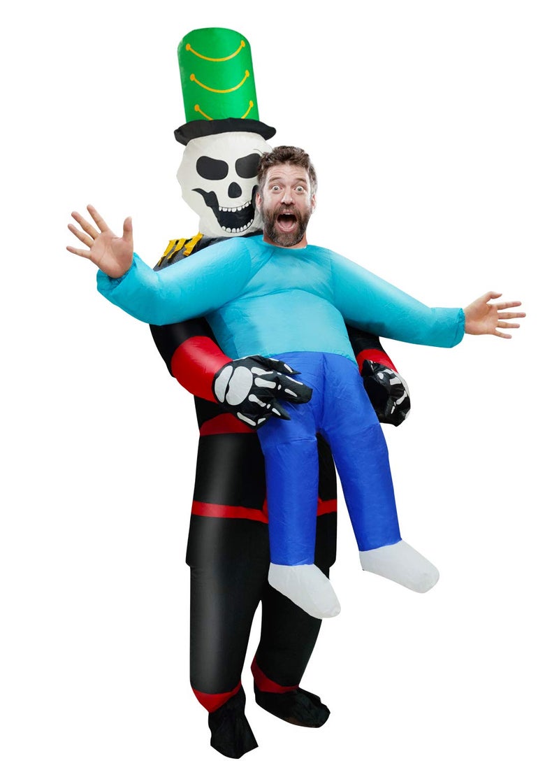 Camlinbo Halloween Inflatable Costume Men Adult Reapers Rider Scary Halloween Costume Blow Up Party - Image 1